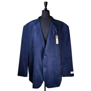 Oak Hill Velvet Blazer Mens 5XL 62R 64R Blue NWT Big Tall Sport Coat Jacket
